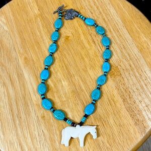 Turquoises and Bone Necklace